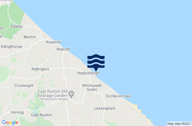 Mappa delle maree di Happisburgh, United Kingdom
