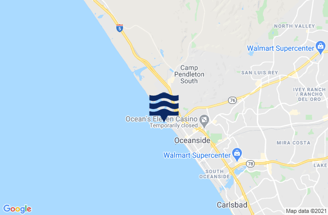 Mappa delle maree di Harbor Beach California, United States