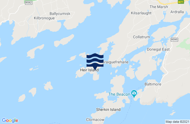 Mappa delle maree di Hare Island, Ireland