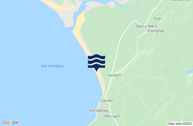 Mappa delle maree di Harlech Beach, United Kingdom
