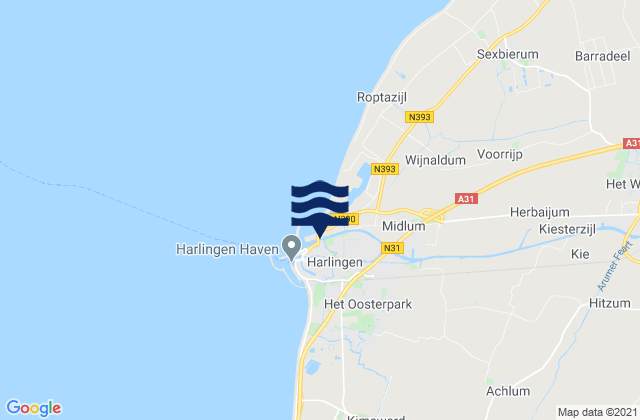 Mappa delle maree di Harlingen, Netherlands