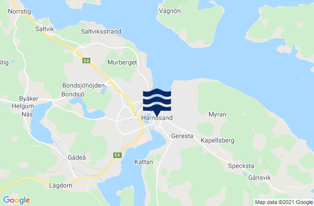 Mappa delle maree di Harnosand, Sweden