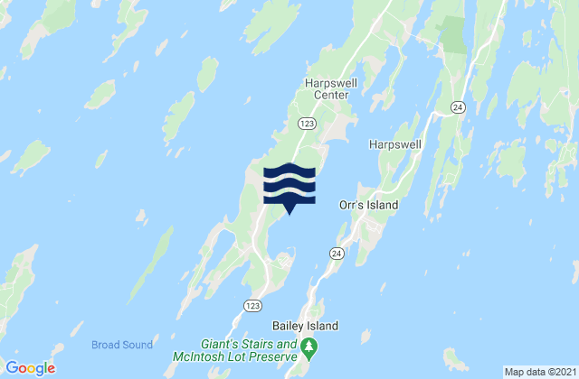 Mappa delle maree di Harpswell Harbor, United States