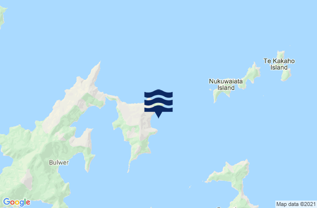 Mappa delle maree di Harris Bay, New Zealand
