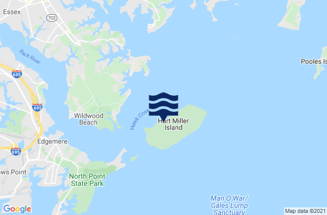 Mappa delle maree di Hart-Miller Island, United States