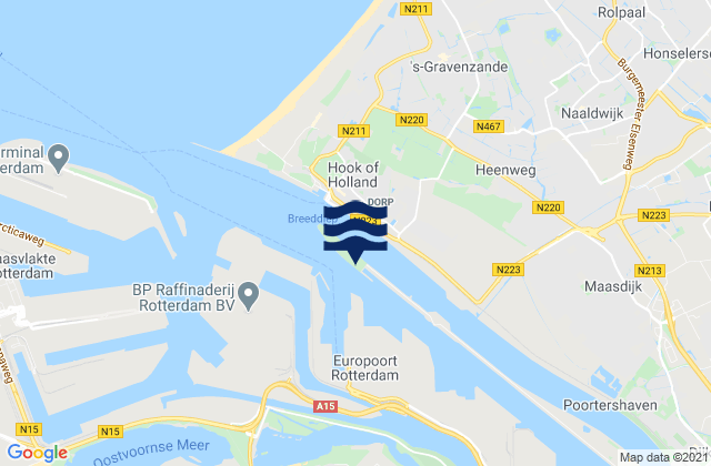 Mappa delle maree di Hartelkanaal, Netherlands