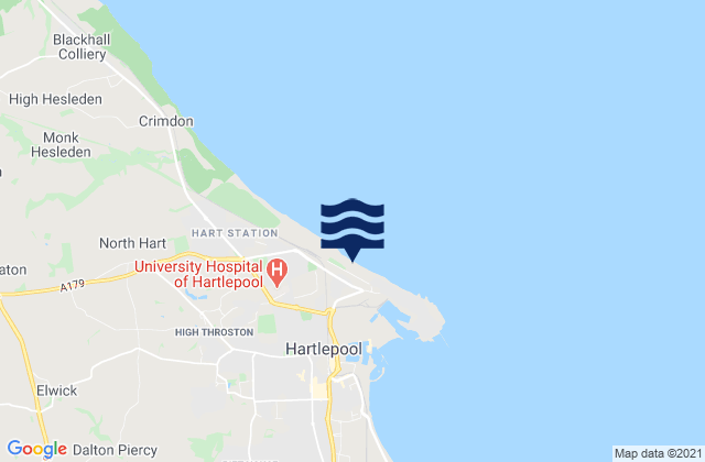 Mappa delle maree di Hartlepool North Sands Beach, United Kingdom