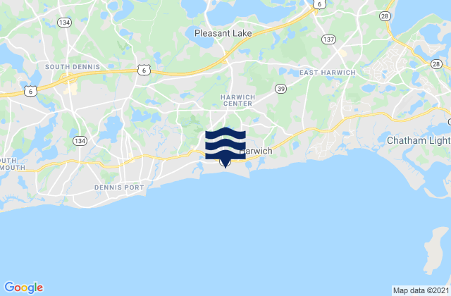 Mappa delle maree di Harwich, United States