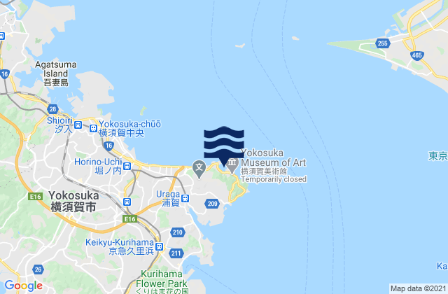 Mappa delle maree di Hasirimizu, Japan