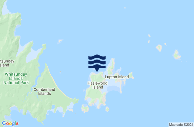 Mappa delle maree di Haslewood Island, Australia