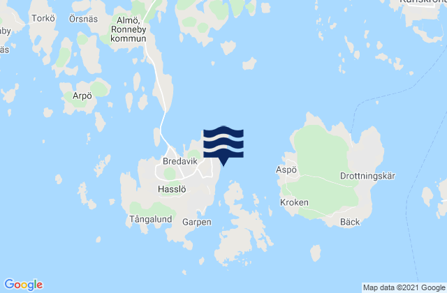 Mappa delle maree di Hasslö, Sweden