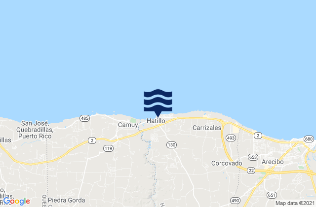 Mappa delle maree di Hatillo Barrio, Puerto Rico