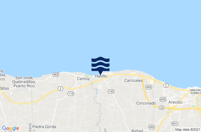 Mappa delle maree di Hatillo, Puerto Rico