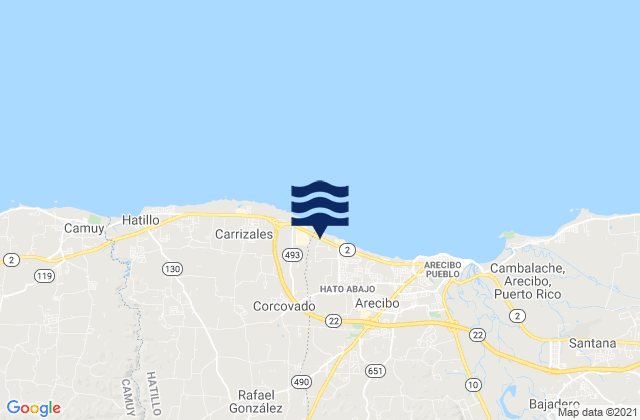 Mappa delle maree di Hatillo Municipio, Puerto Rico