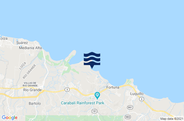 Mappa delle maree di Hato Candal, Puerto Rico