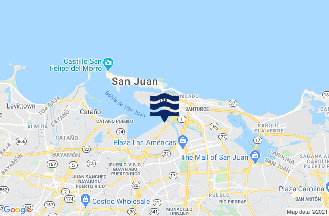 Mappa delle maree di Hato Rey Norte Barrio, Puerto Rico