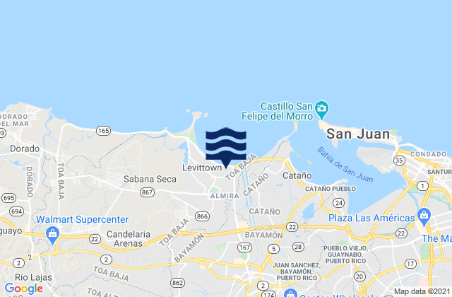 Mappa delle maree di Hato Tejas Barrio, Puerto Rico