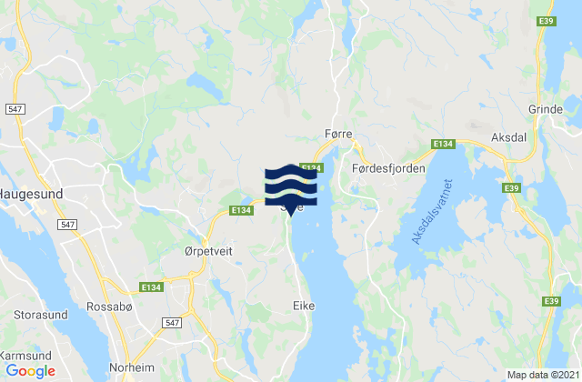 Mappa delle maree di Haugalandet, Norway