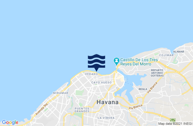 Mappa delle maree di Havana, Cuba