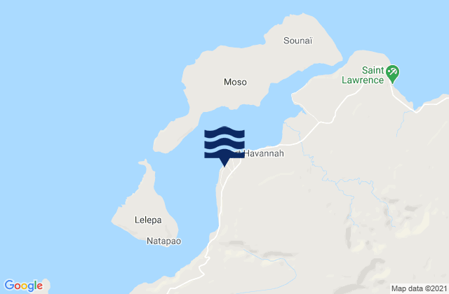 Mappa delle maree di Havannah Harbor Efate Island, New Caledonia