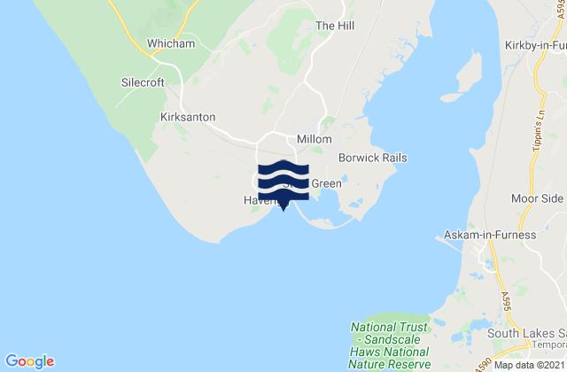 Mappa delle maree di Haverigg Beach, United Kingdom