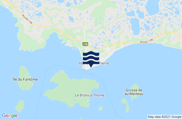 Mappa delle maree di Havre-Saint-Pierre, Canada