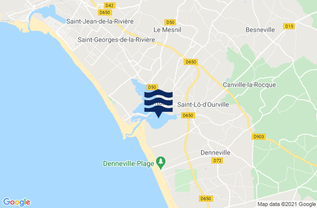 Mappa delle maree di Havre de Portbail, France