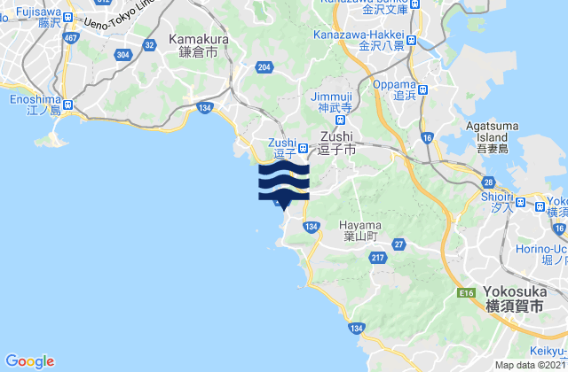 Mappa delle maree di Hayama, Japan