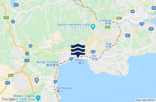 Mappa delle maree di Hayami-gun, Japan