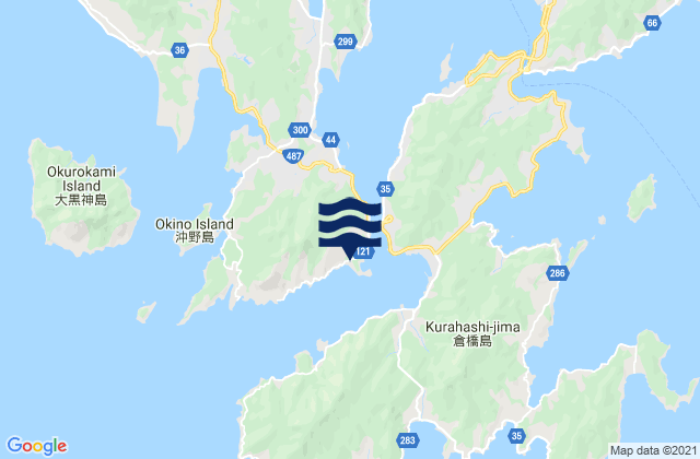 Mappa delle maree di Hayase Seto, Japan