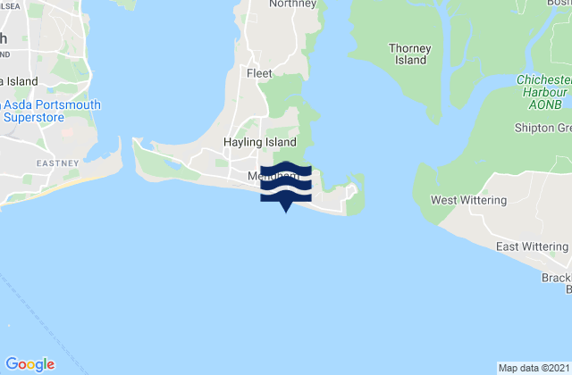 Mappa delle maree di Hayling Island - West of Eastoke Beach, United Kingdom