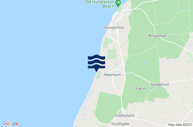 Mappa delle maree di Heacham Beach, United Kingdom