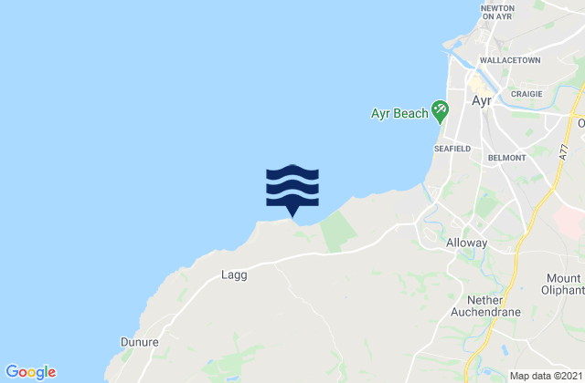 Mappa delle maree di Heads of Ayr, United Kingdom