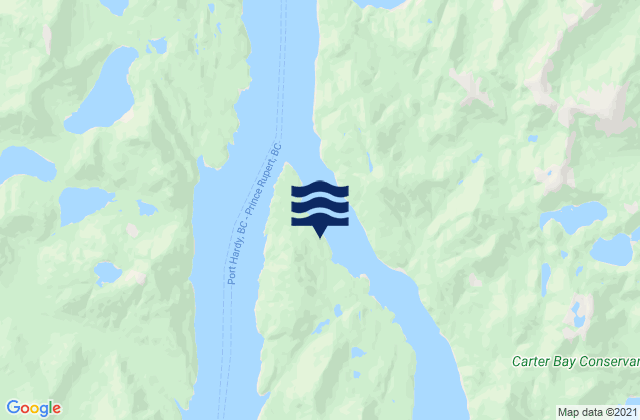 Mappa delle maree di Heikish Narrows, Canada