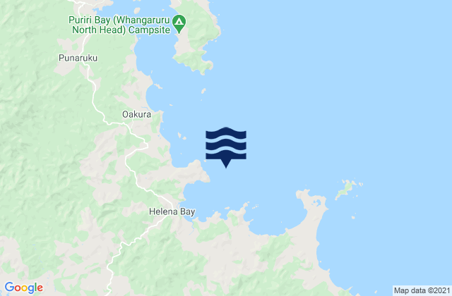 Mappa delle maree di Helena Bay, New Zealand