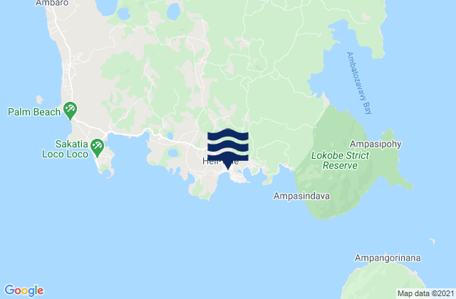 Mappa delle maree di Hell-Ville, Madagascar