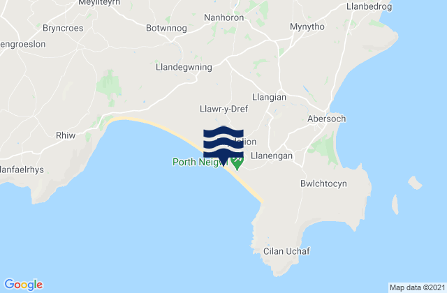 Mappa delle maree di Hells Mouth (Porth Neigwl), United Kingdom