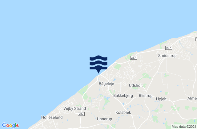 Mappa delle maree di Helsinge, Denmark
