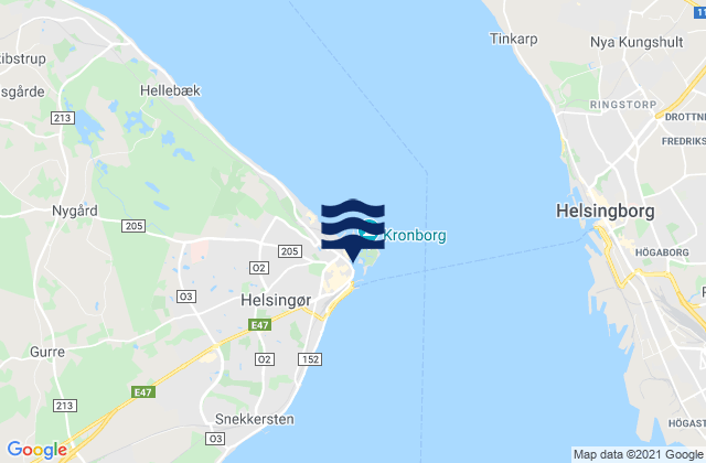 Mappa delle maree di Helsingør, Denmark