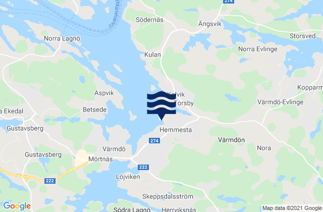 Mappa delle maree di Hemmesta, Sweden