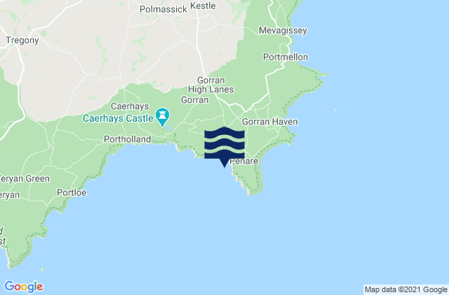Mappa delle maree di Hemmick Beach, United Kingdom