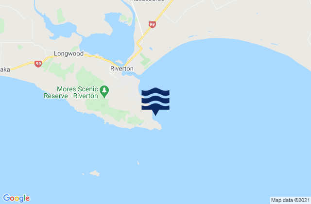 Mappa delle maree di Hendersons Bay, New Zealand