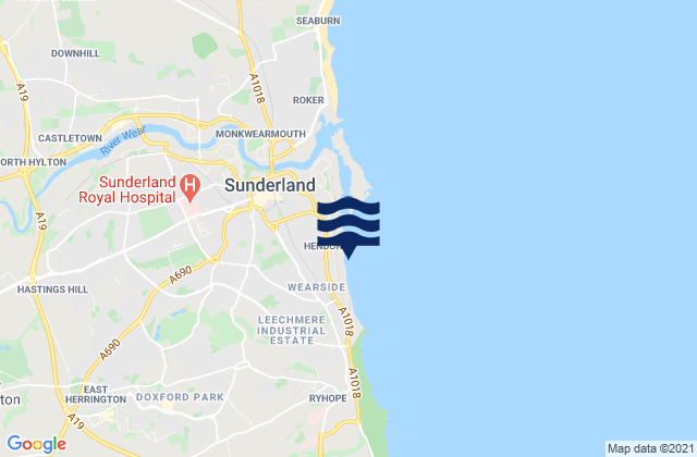 Mappa delle maree di Hendon South Beach, United Kingdom