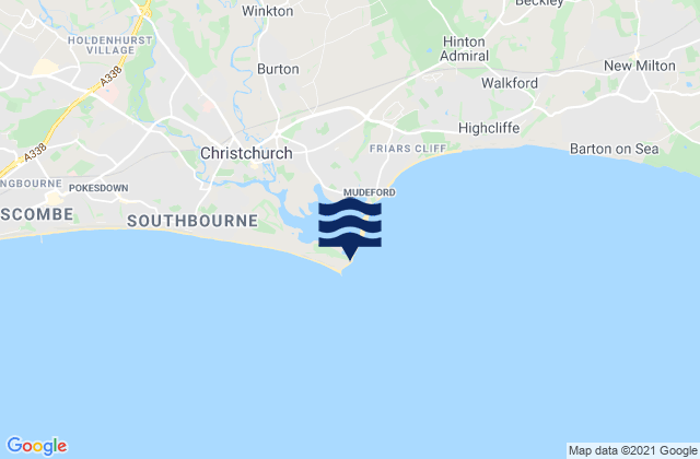 Mappa delle maree di Hengistbury Head, United Kingdom