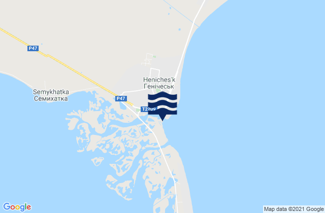 Mappa delle maree di Henichesk, Ukraine