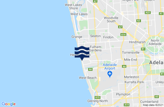 Mappa delle maree di Henley Beach South, Australia