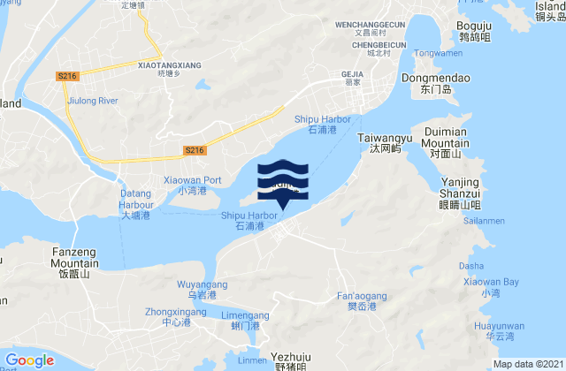 Mappa delle maree di Hepu, China