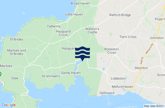 Mappa delle maree di Herbrandston, United Kingdom