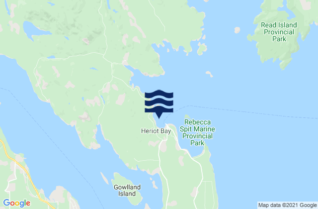 Mappa delle maree di Heriot Bay, Canada