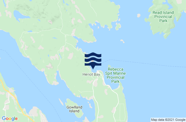 Mappa delle maree di Heriot Bay, Canada